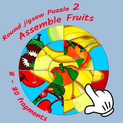 Round jigsaw Puzzle 2 - Assemble Fruits